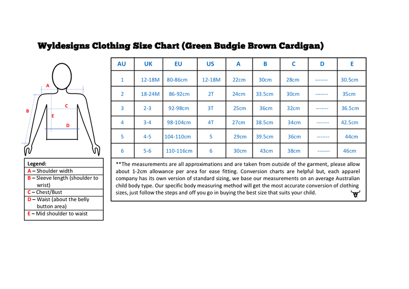 Green Budgie Brown Cardigan