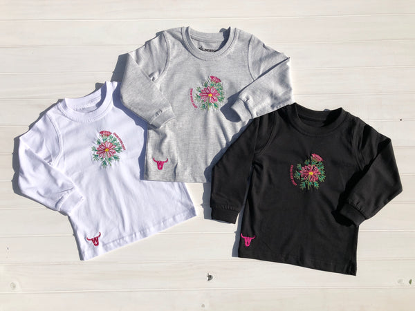 Swan River Daisy L/S Crewneck Shirt Girls