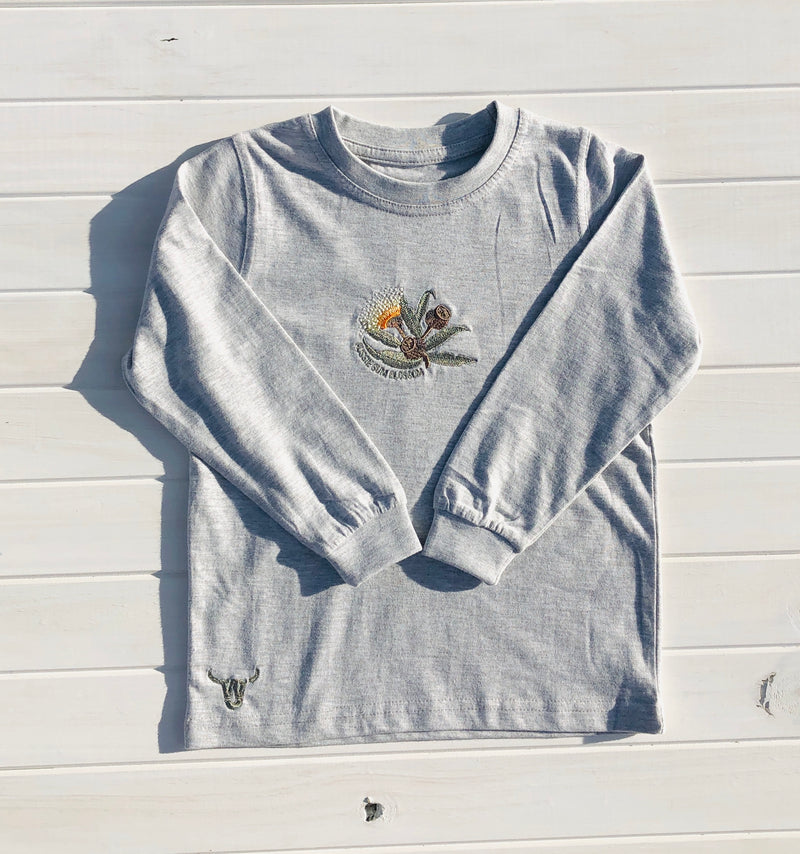 Aussie Gum Blossom L/S Crewneck Shirt Girls