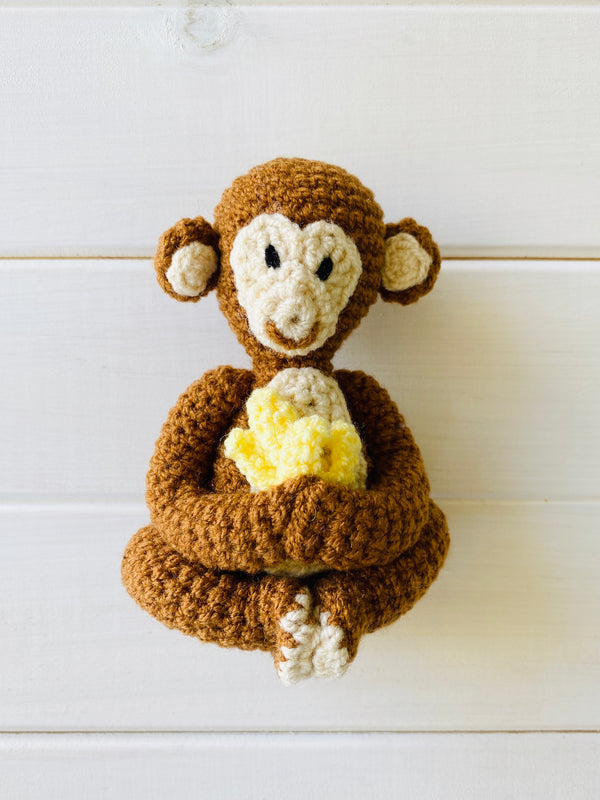 Frankie the Monkey Knitted Rattle
