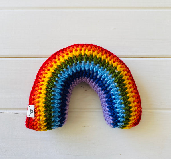 Over the Rainbow Knitted Rattle