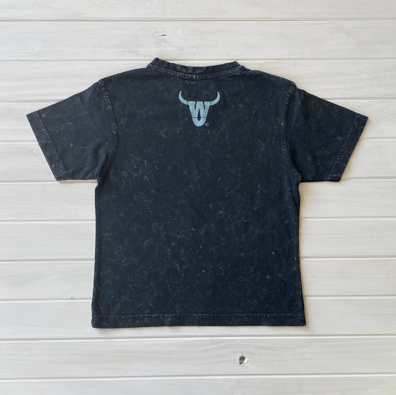 Saltwater Crocodile Polygonal Acid Wash in Black