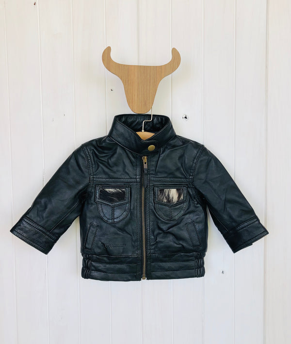 Domei West Black Leather Jacket Bubs
