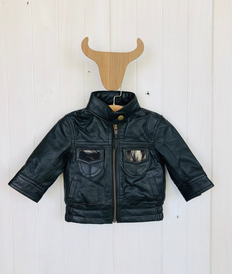 Domei West Black Leather Jacket Bubs