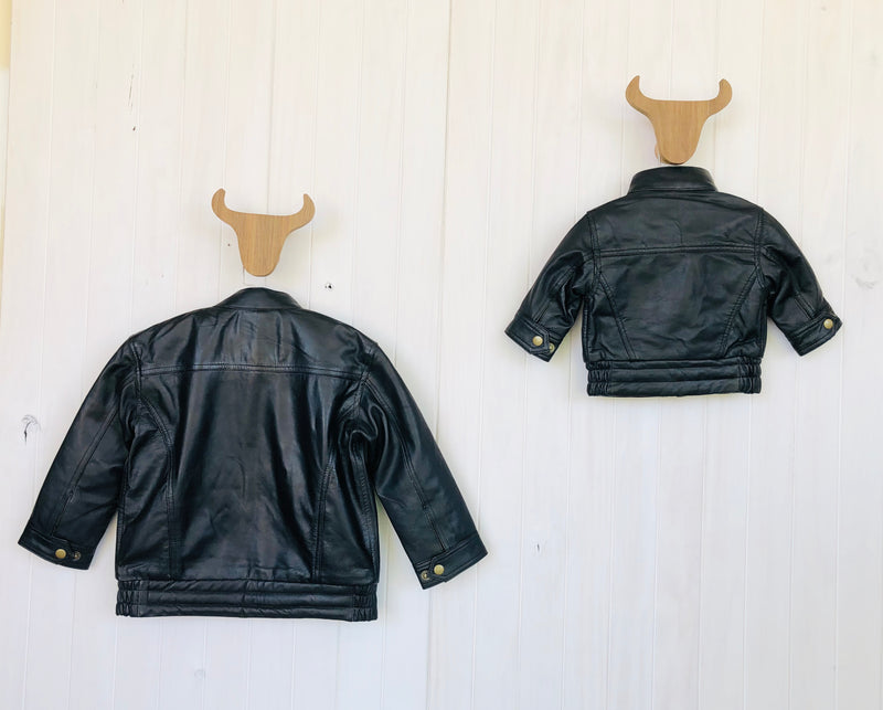 Domei West Black Leather Jacket Bubs