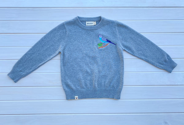 Blue Budgie Grey Knitted Cardigan