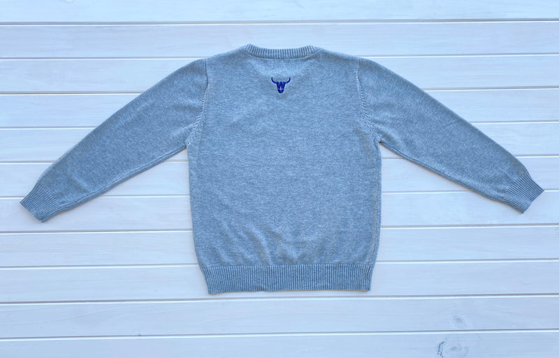 Blue Budgie Grey Knitted Cardigan