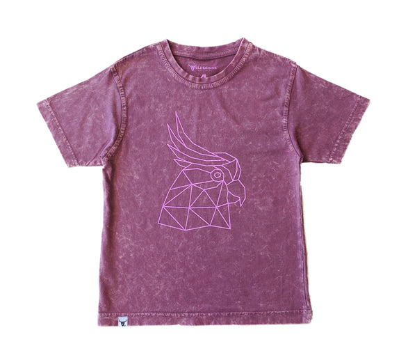 Cockatoo Polygonal Acid Wash in Mauve