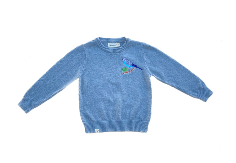 Blue Budgie Grey Knitted Cardigan